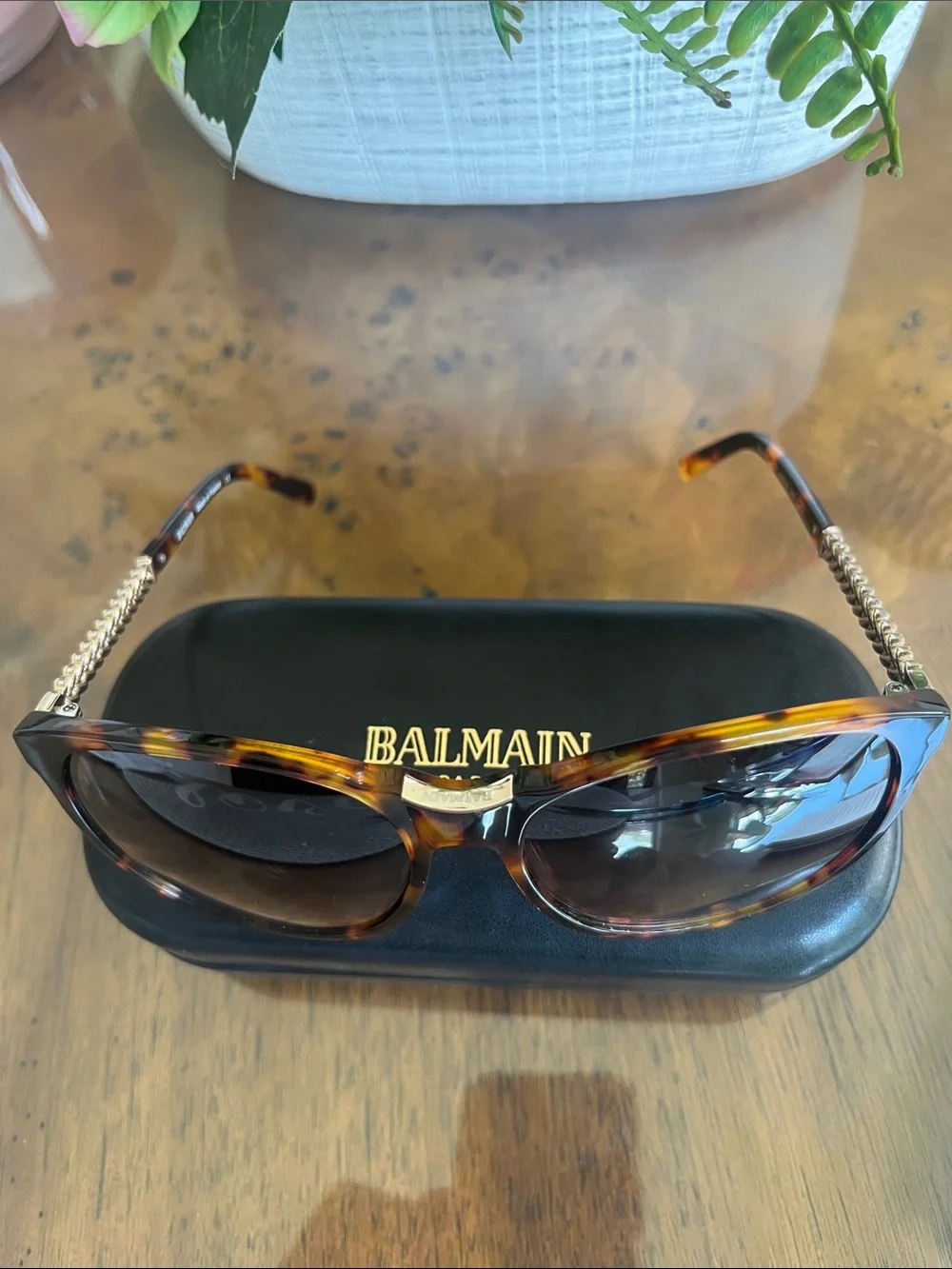 Balmain Women's Tortoiseshell Frame with gold accents, NWOT